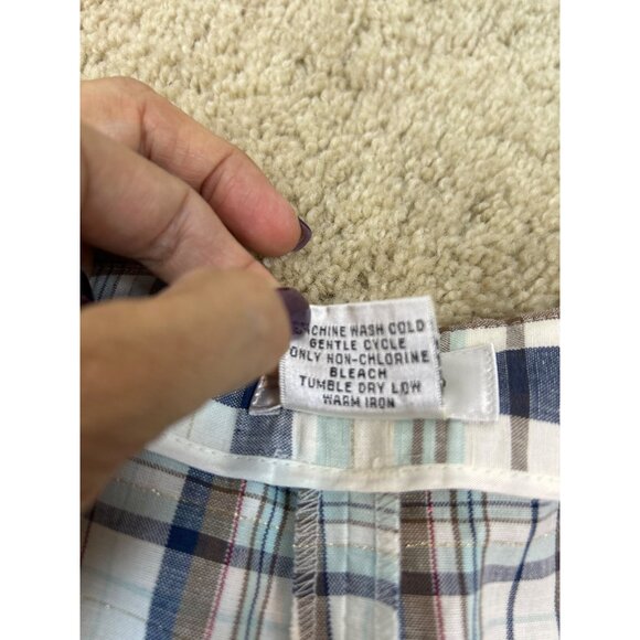 Talbots Cropped Ankle Pants Women's Plaid Metallic Linen Cotton Size 18 - Picture 6 of 13